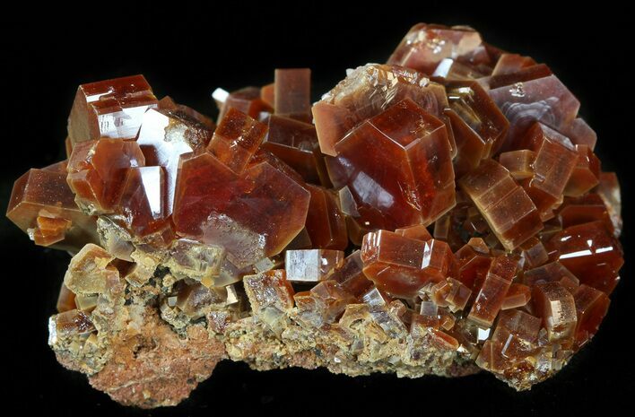 Lustrous Red Vanadinite Crystals on Matrix - Morocco #42204